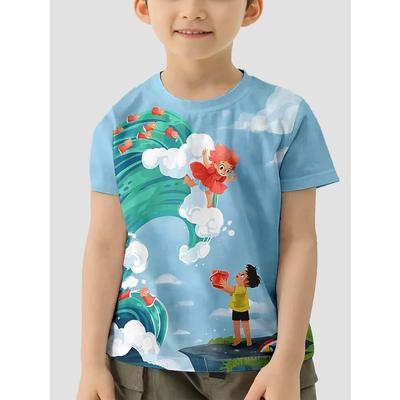 Impression 3D Mignon Dessin Animé P-ponyos Vêtements pour Bébés 4 à 14 Ans Garçon Vêtements d'Extérieur pour Enfants Garçon Fille Enfant T-shirt Haut T-shirts