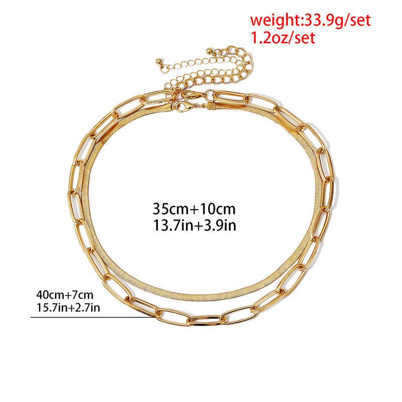Geometric Versatile Punk Style Necklace for Women - Minimalist Double Layer Snake Bone Cross Chain Necklace