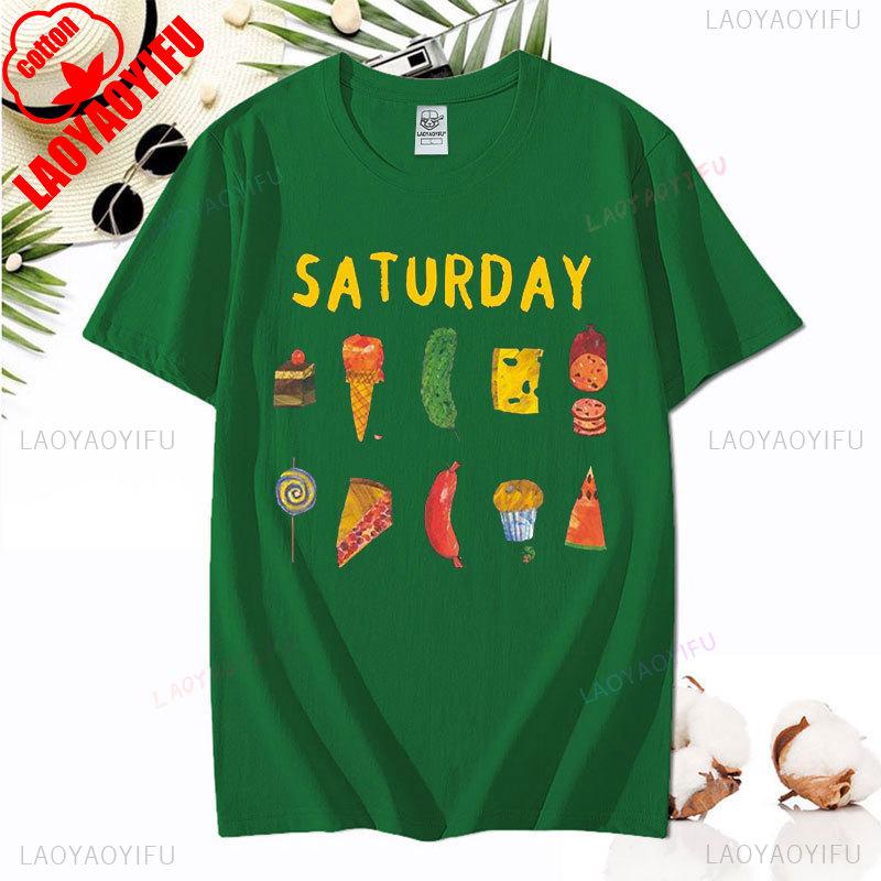 Tričko Unisex Hladová housenka Vtipné Tričko s potiskem pro milovníky knih Hladová housenka Ovoce Tričko Topy