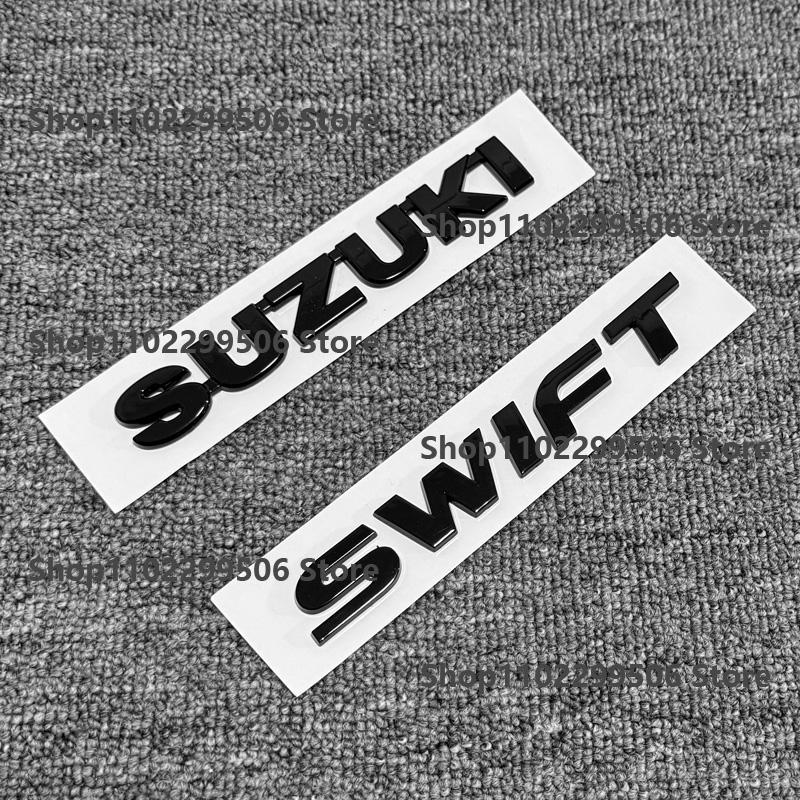 ABS Car Rear Trunk Emblem black Chrome Badge Sticker For For Suzuki Swift Letter Logo Decor