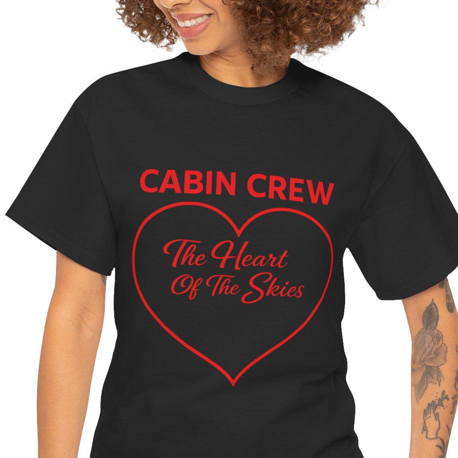 Cabin Crew Heart of the Skies Tee | Flight Attendant Shirt 3XL