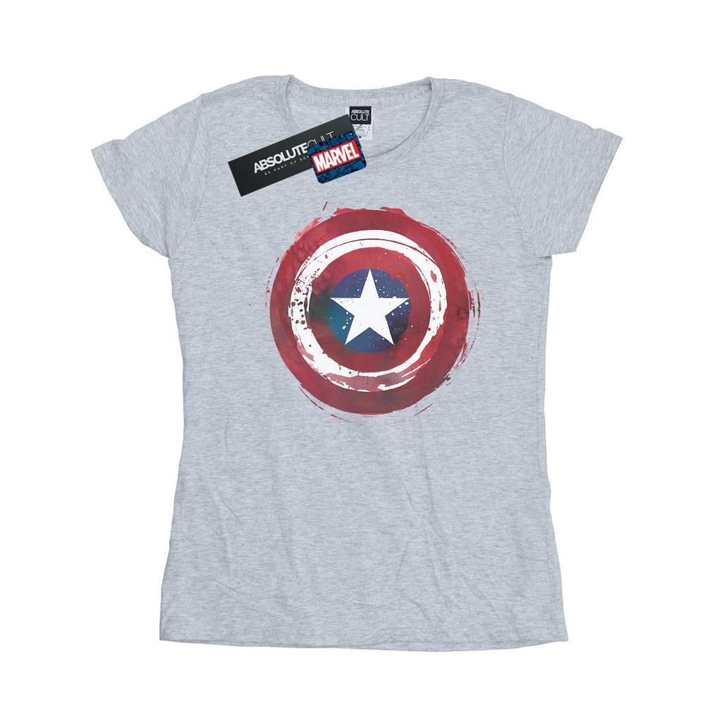 Marvel Womens/Ladies Captain America Splatter Shield Cotton T-Shirt