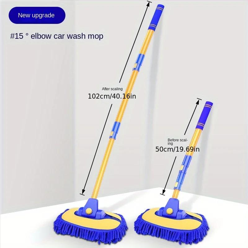 Car Cleaning Brush Detailing Adjustable Super Absorbent Car Wash Brush Telescoping Long Handle Cleaning Mop Car Accessories