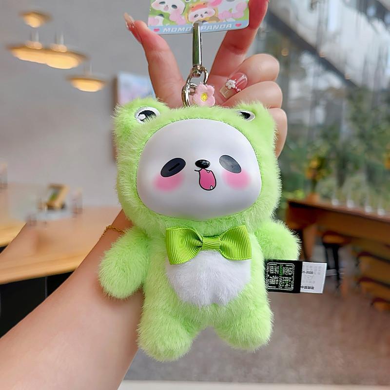 Panda Cartoon Plush Keychain With Soft Toy Pendant For Kids And Collectors
