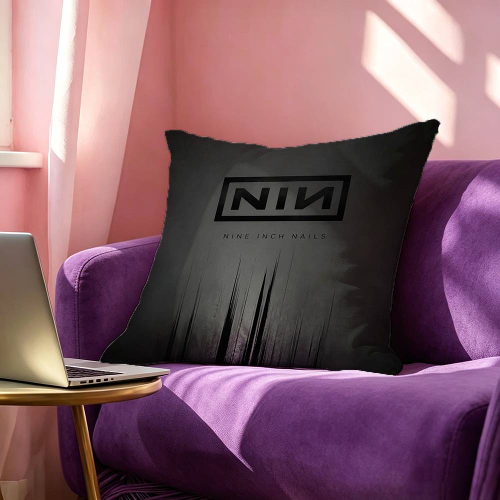 Nine Inch Nails Band Anime Square DoubleSided printed Pillow Case Bedroom Bedside Pillow Sofa Cushion Cover