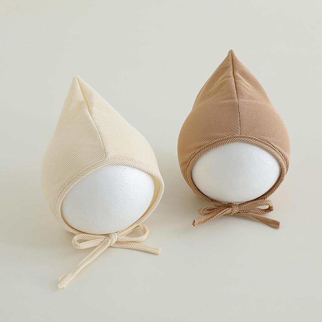 Solid Color Baby Ear Protection Cap Cute Cartoon Infant Princess Bonnet Spring Autumn Warm Cotton Lining Hat Kids