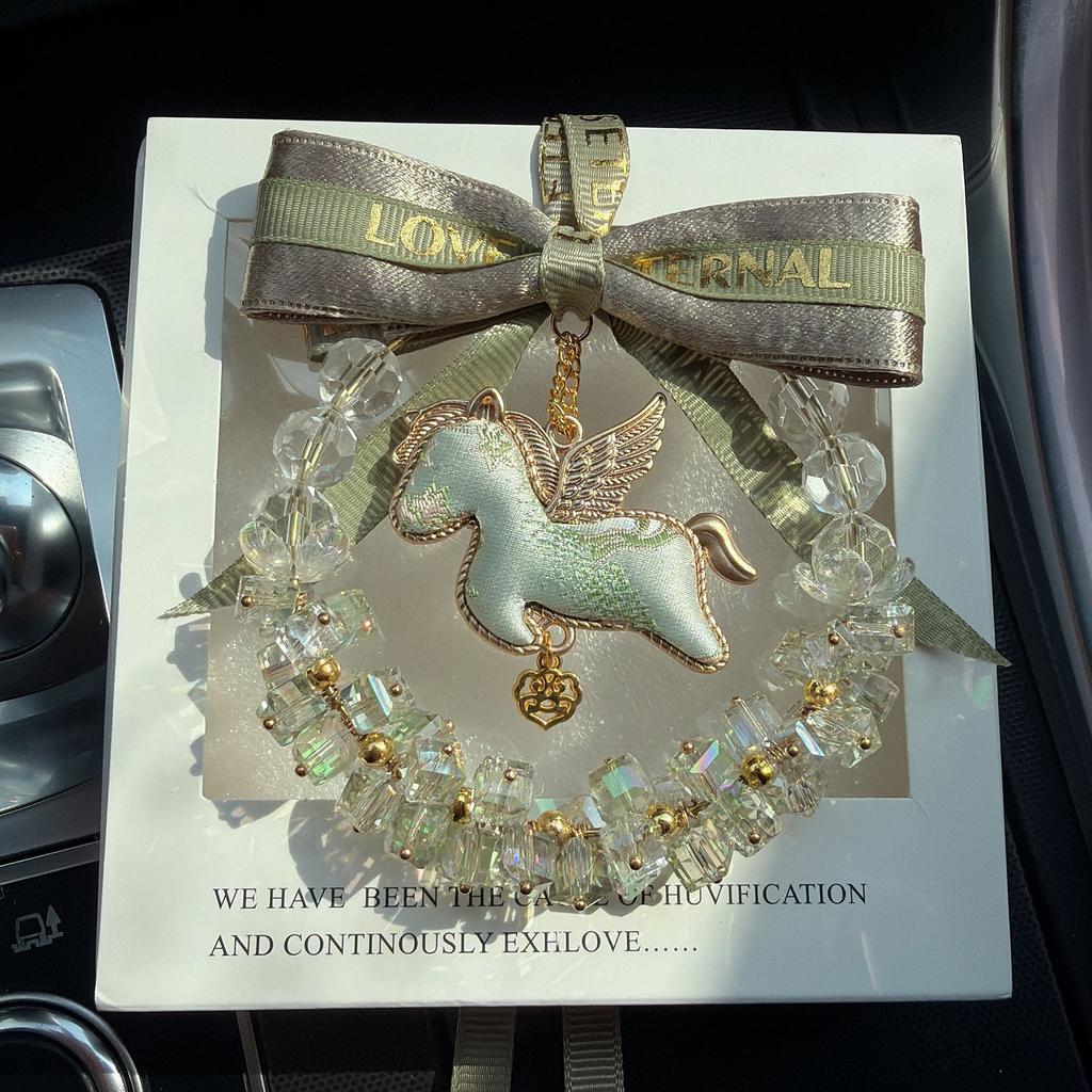 Crystal Starry Pegasus Car Pendant Rearview Mirror Hanging Decoration Gift For Women