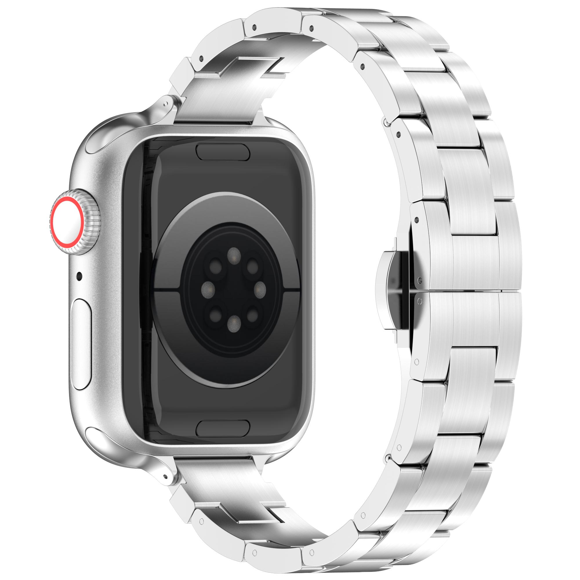

Для Apple Watch 10 46мм/Ultra 2/Ultra 49мм/9 8 7 45мм/SE (2023) SE (2022) SE 6 5 4 44мм/3 2 1 42мм Металевий ремінець для смарт-годинника Silver 1