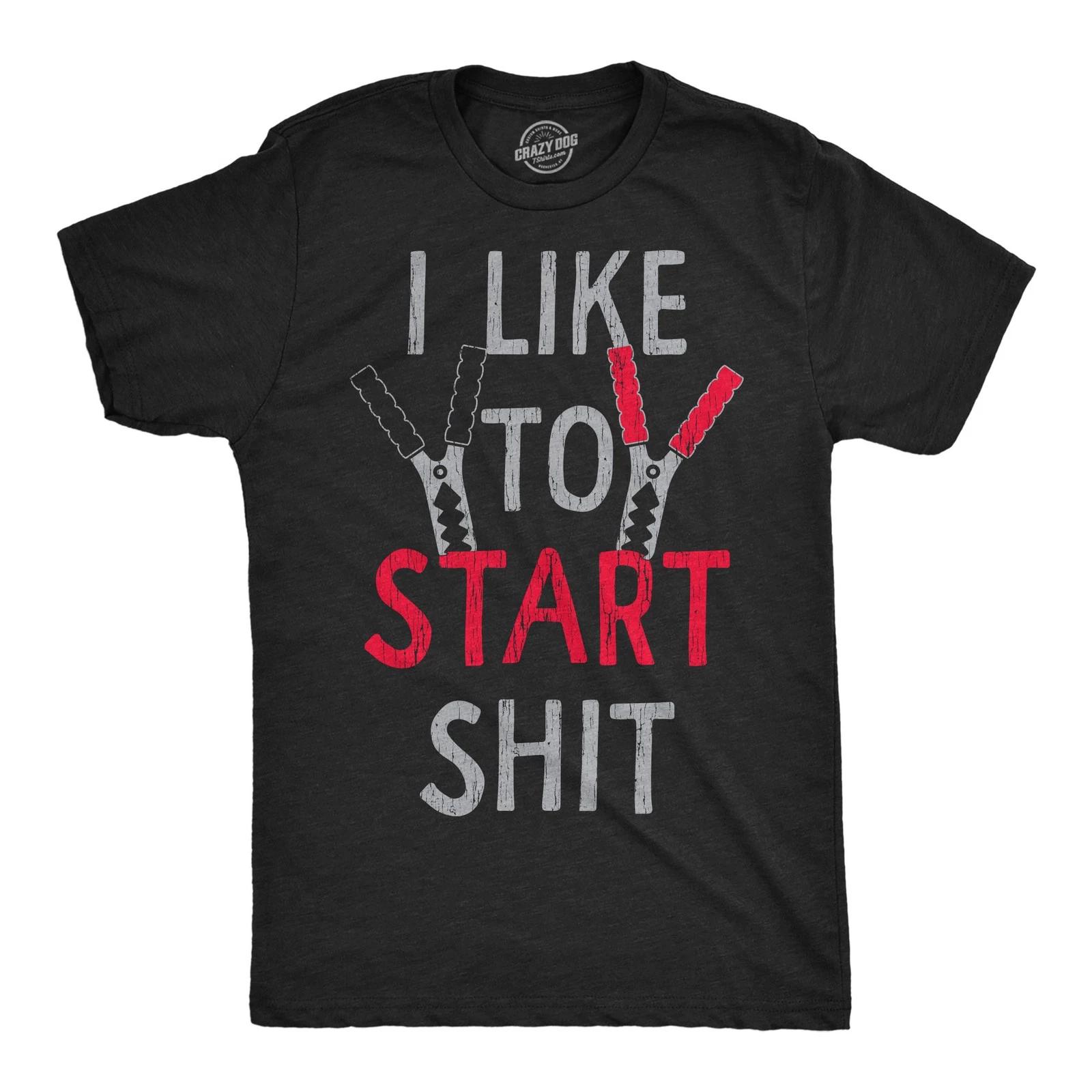 Mens Funny T Shirts I Like To Start Sarcastic Car Mechanic Graphic Novelty L
