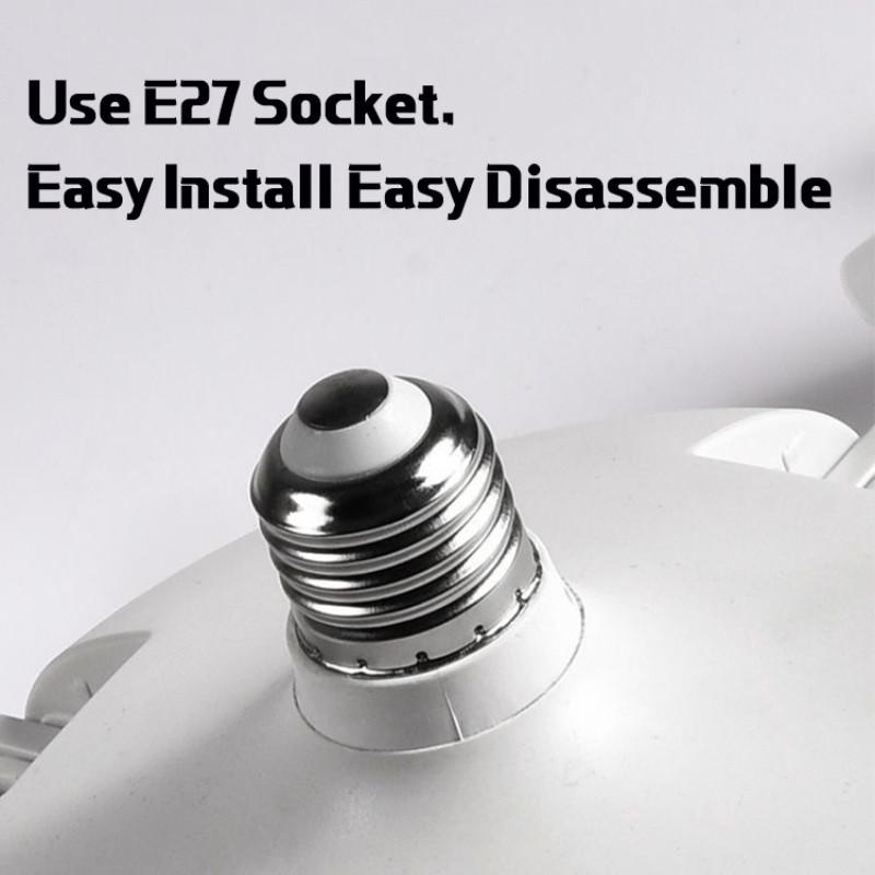 E27 Fassung Deckenventilator mit Licht 50W/60W LED Beleuchtung Kleiner Deckenventilator Haushalt Schlafzimmer Elektrische Ventilatorlampe