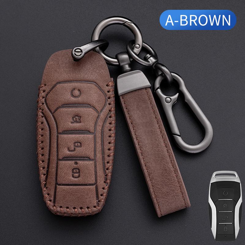 

Чехол для ключа для BYD Song Plus Atto 3 Han EV Tang DM Qin Seal Dolphin Oli кожаный держатель для пульта дистанционного управления брелок автомобильные аксессуары A Style коричневый