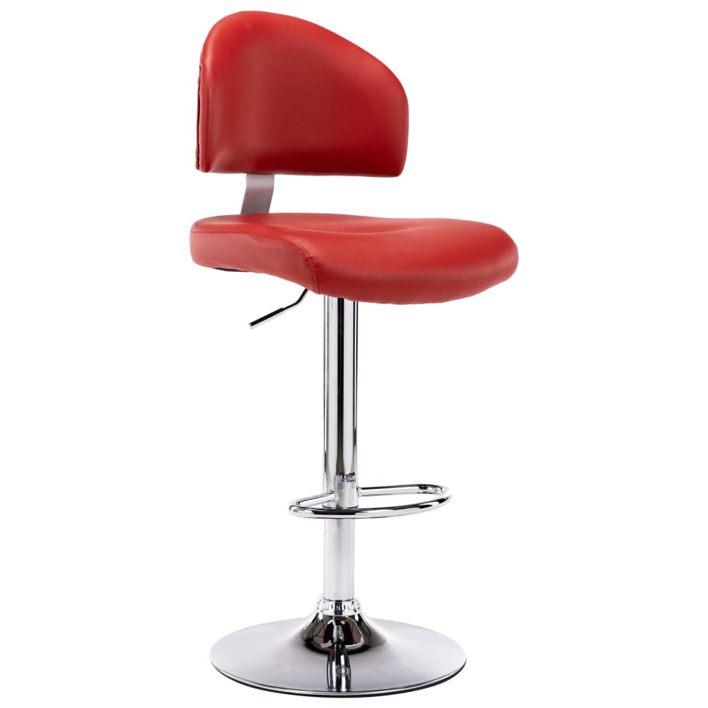 Bar Stool Burgundy Synthetic Leather
