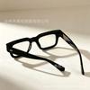 New retro square thick leg flat mirror anti-blue light glasses daily commute plain student office glasses