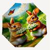 1PC Bunnies Flowers Umbrella-8-Rib Reinforced, Automatic Open, Lightweight & Durable, Fashion Accessory for Outdoor, J0329
