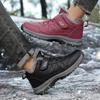 Hot-selling leather cotton shoes large size velvet winter shoes warm outdoor waterproof and non-slip snow boots