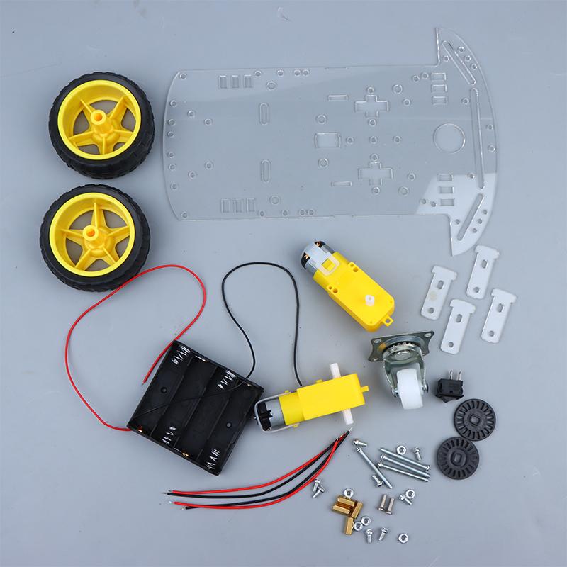 2WD Smart Robot Car Kit DIY Chassis Line Following Toy for Kids with Educational Electronic Components Low Cost Starter Set