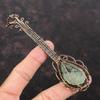 Moss Prehnite Copper Wire Wrapped Pendant Gemstone Pendant Moss Prehnite Copper Jewelry Gift For Her Guitar Pendant Handmade Ethnic Pendant
