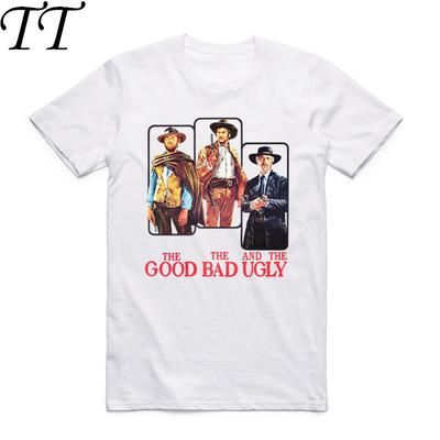 2019 S-XXX Men Print The Good,The Bad And The Ugly Classic T-shirt Short Sleeve O-Neck Summer Human's Face T Shirt Homme Tshirt