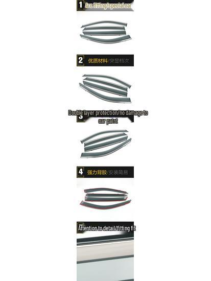 3D Stainless Steel Rain Deflectors & Sun Visors for 20 Baojun RS3 Models - Exterior Accessories