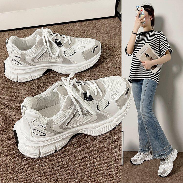Fashion dad shoes women's 2025 spring and summer new mesh breathable thick-soled non-slip lightweight student running sneakers