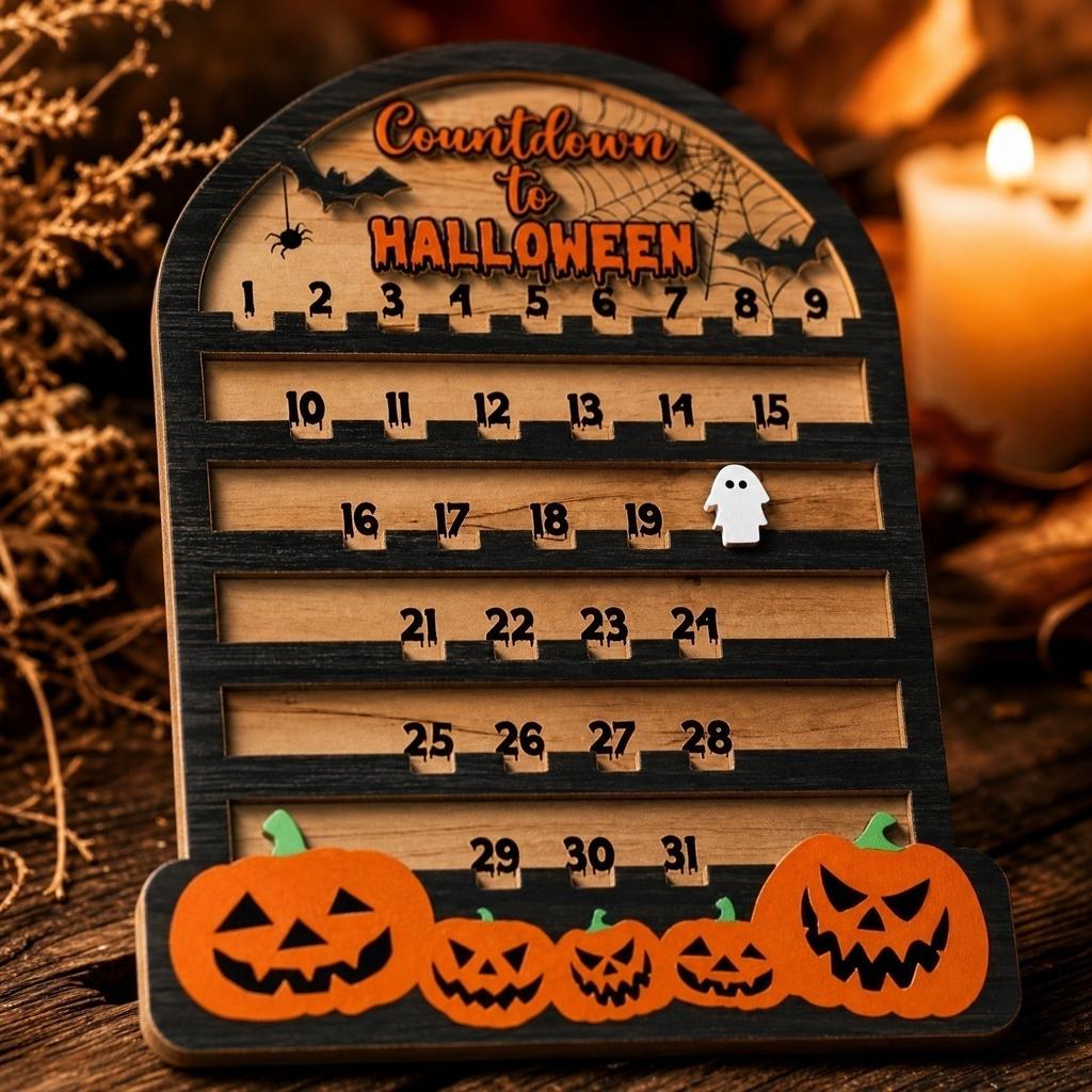 Halloween Countdown Calendar, Advent Calendar for Halloween Decor, Day Activity Board