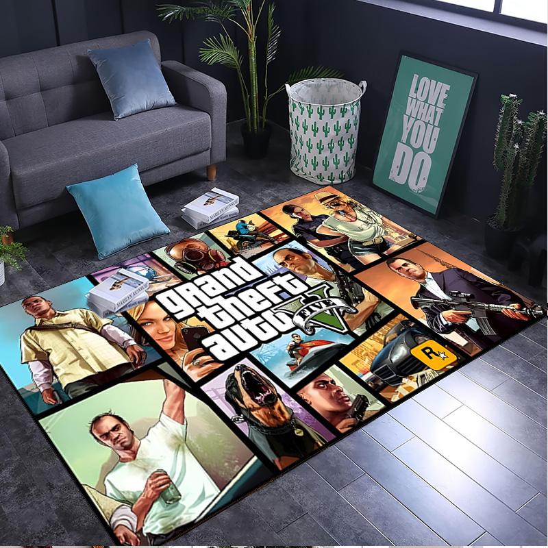 Theft Auto Rug Area Rug for Livingroom, Bedroom, Palyroom, Chair Rug, Office Rug, Floor Mat, Large Size Fan Christmas Birthday Gift