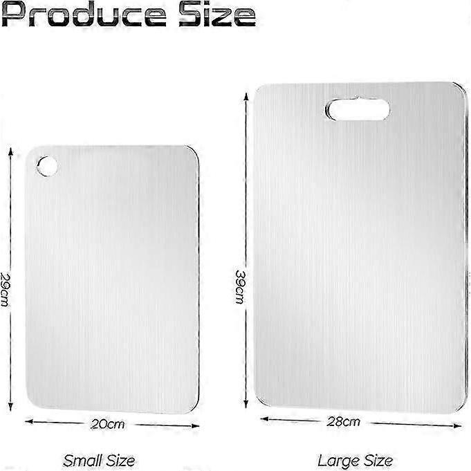 2 Pieces Titanium Chopping Board, Titanium Chopping Board, Stainless Steel Chopping Board, Double Sided, Titanium Kitchen Chopping Board, Suitable for
