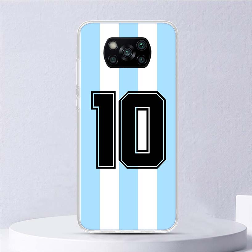 Husă moale FootBall Number 7 10 30 pentru Xiaomi Poco X3 NFC X4 M4 Pro M3 M2 Husă de telefon F3 F2 F1 Mi Note 10 Lite A3 A2 A1 Funda Coq