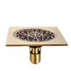 Antique Gold Shower Drain 15*15cm Super Bigger Floor Drain Bathroom Building Material Square Water Drain Bathroom Accessories