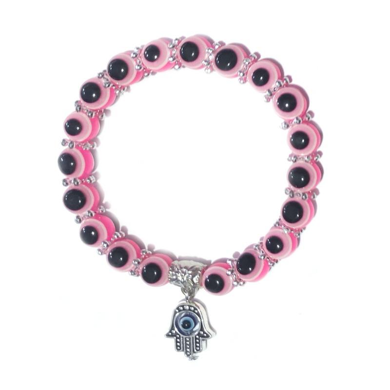 Fashion Turkish Blue Eye Bracelet Fatima Palm Demon Eye Beaded Bracelet