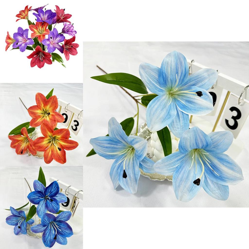 Decorative Lily Silk Flowers For Bridal Event Home Decor Photography Studio Gift For Teens