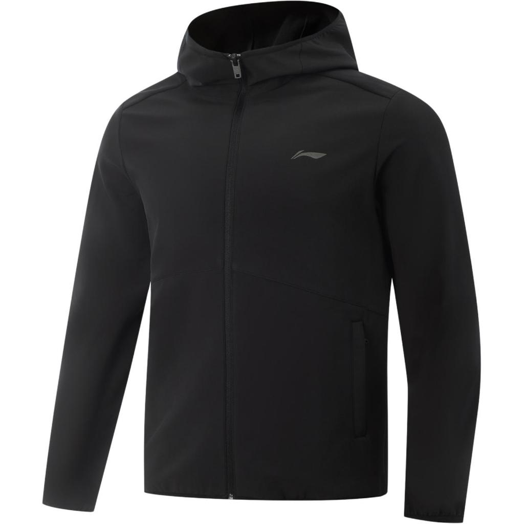 Li Ning Fitness Series Casual Simple Versatile Fleece Warm Comfortable Windproof Water-Repellent Hooded Zipper Training Sports Jacket AFDVE89-5