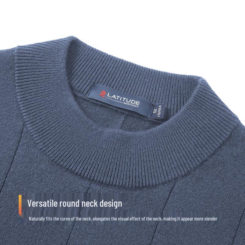 MONTAGUT Men's Cashmere Blend Crew Neck Sweater