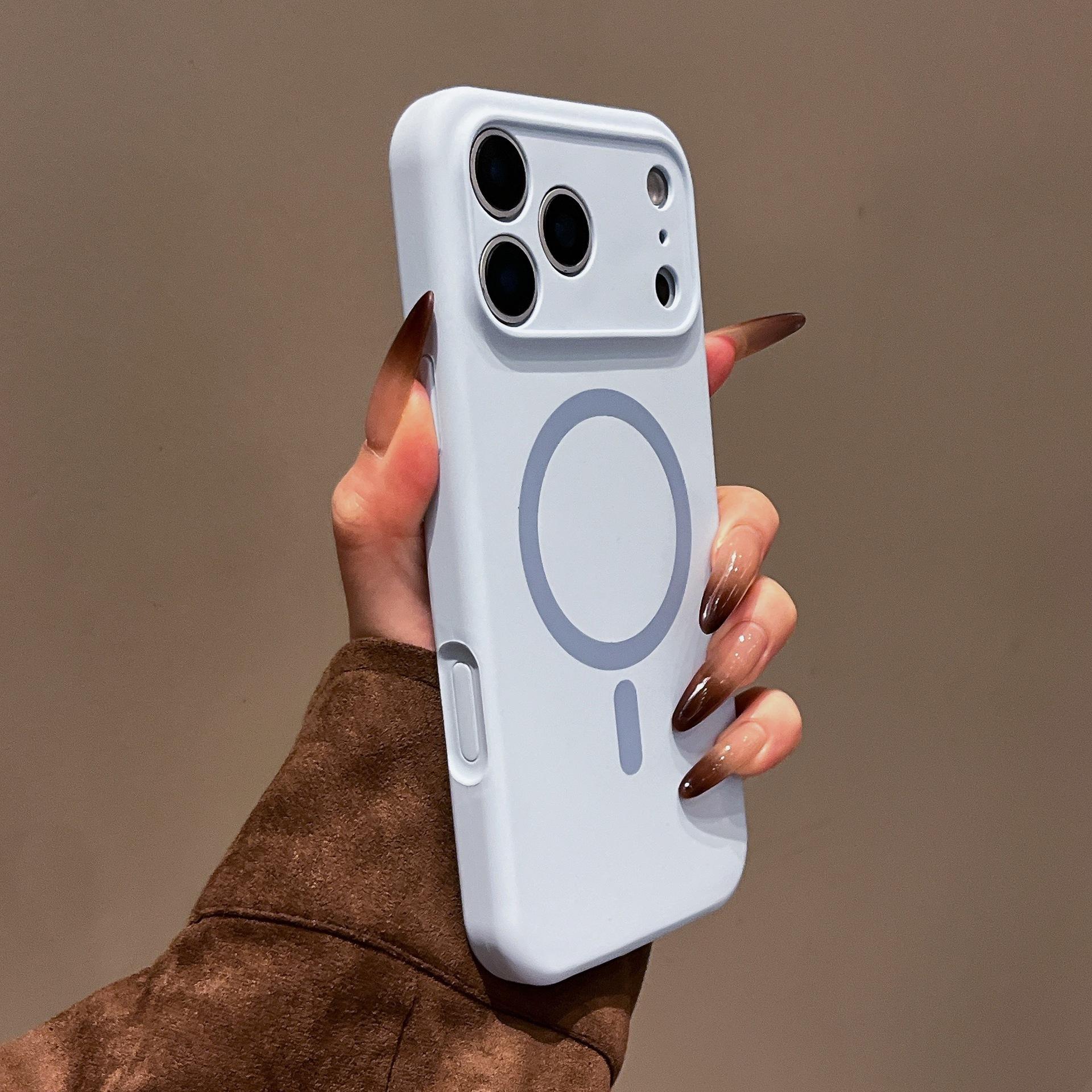 

Новый магнитный чехол из жидкого силикона для Apple iPhone 17 Pro Max, Защитный чехол с покрытием full-coverage, ощущением кожи для iPhone 16 iPhone17ProMax