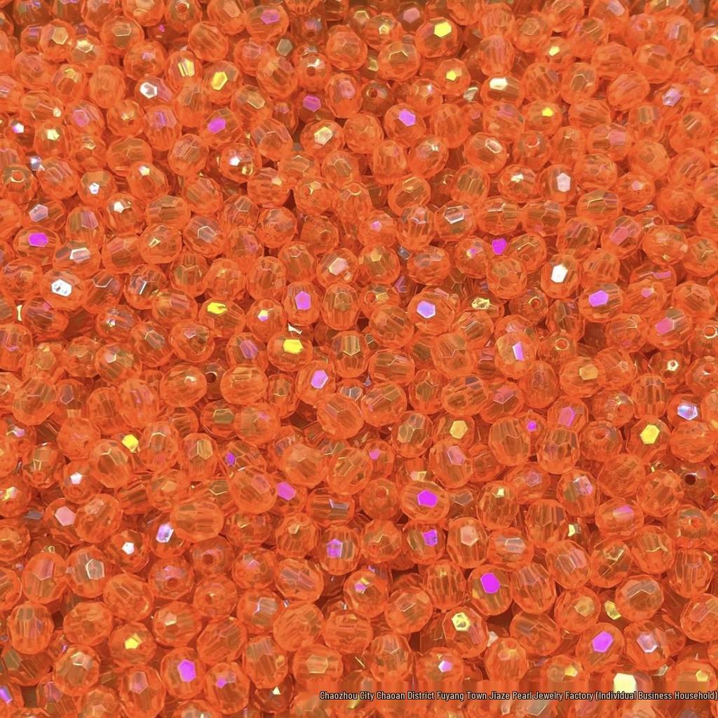 Acrylic AB Color Crystal Beads: Straight Hole Transparent Beads for DIY Phone Chains, Necklaces, and Decorations.