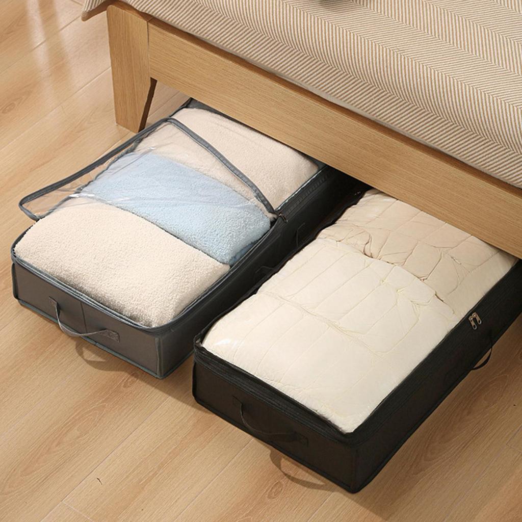 Aufbewahrungsbox unter dem Bett Faltbar Oxford-Stoff Decken Steppdecke Kleidung Behälter Selbstkomprimierend Kleiderorganizer unter dem Bett