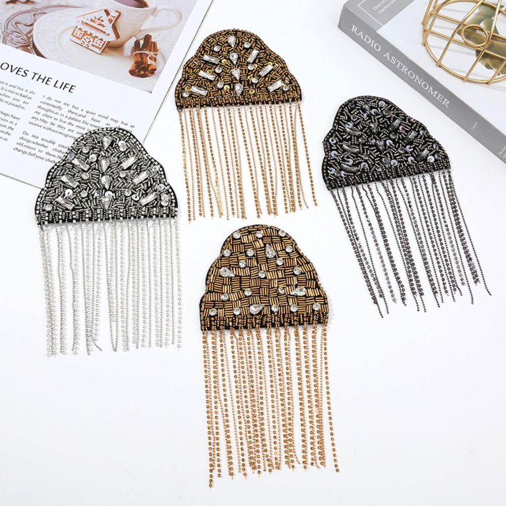 1PC Tassel Chain Shoulder Board Badges Fabrics Fringed Epaulet Decoration For Jacket/ Coat
