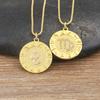 Nidin New Hot Sale 12 Constellation Drop Pendant Necklace Gold Plated Jewelry Collar Clavicle Choker Birthday Gift for Women Men