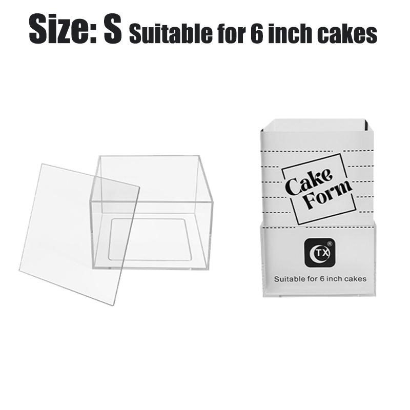 4-10 IN Quadratischer Runder Kuchenringform Verstellbare Einziehbare Fondantform Acryl Mousse Gebäckringform Kuchen Dekorationswerkzeuge