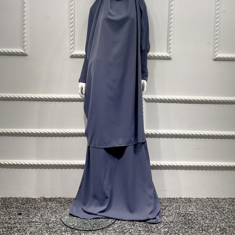 Übergröße Damenkleid mit einfarbigem, modischem, lockerem Kleiderset