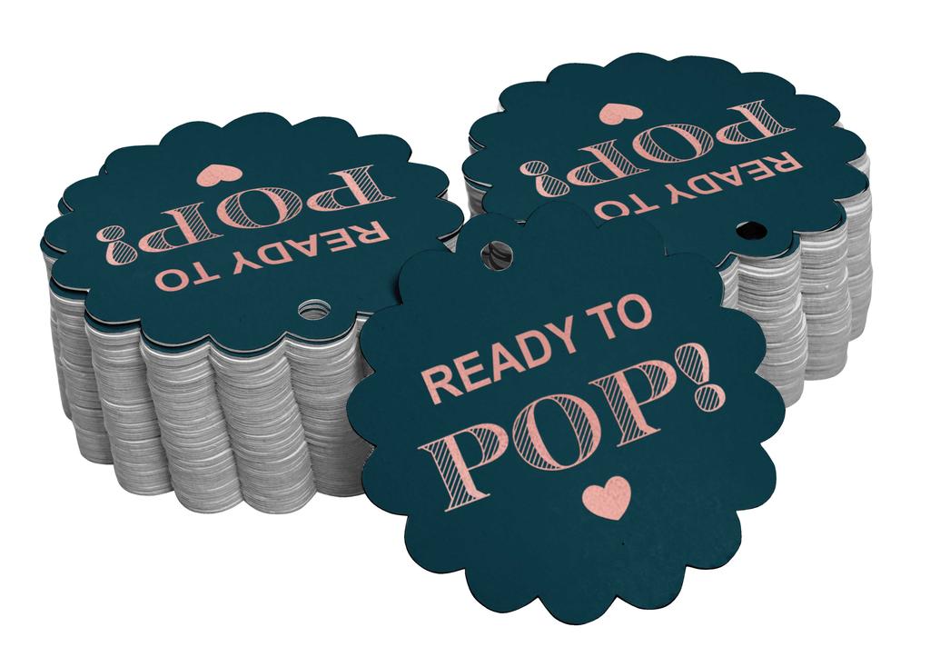 Inkdotpot Ready To Pop Baby Shower Bottle Tag Real Gold Foil Favor Hang Tags Pack Of