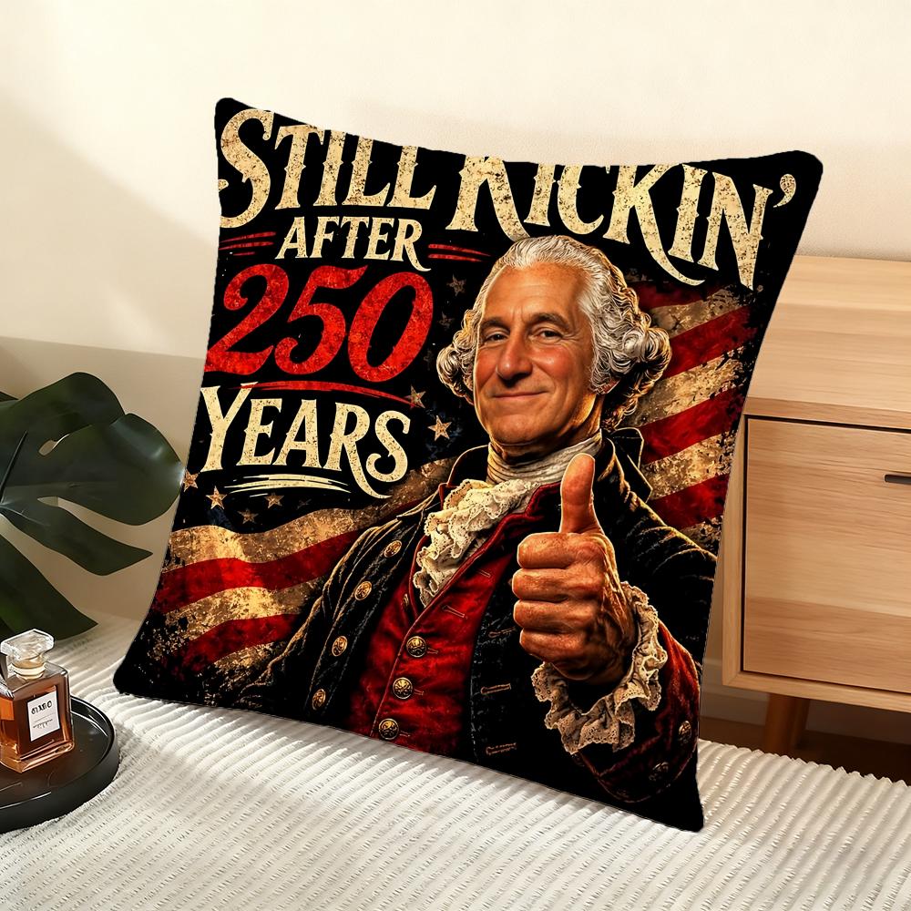 250Th Anniversary Of The Usa Cushion Cover Soft Short Plush Pillow Cover Smooth Cozy Texture Aesthetic Cushion Case Home Decor