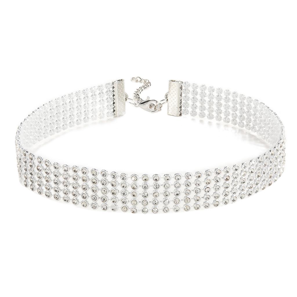 Sexy Shiny Nightclub Choker Necklace for Women Short Chain of Clavicle Multi-layer Full of Crystal Pendant Party Jewelry Gift