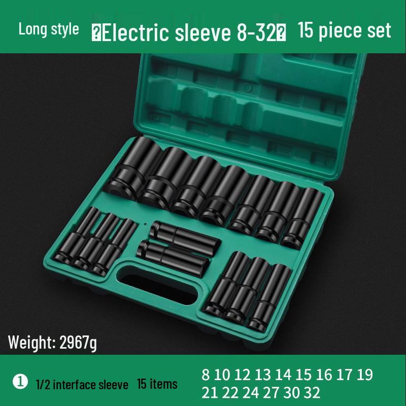 Comprehensive Electric Wrench Kit: Large, Medium, Small Socket Set with Air and Electric Wrench Tool Attachments