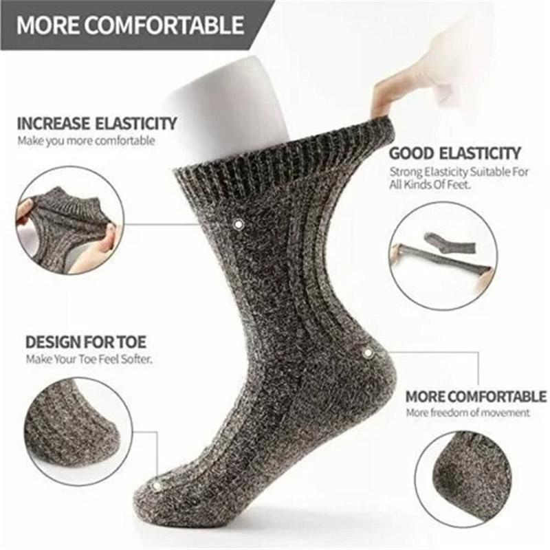 5Pairs Men's Thick Heavy Duty Wool Socks Work Hiking Boot Winter Thermal Socks