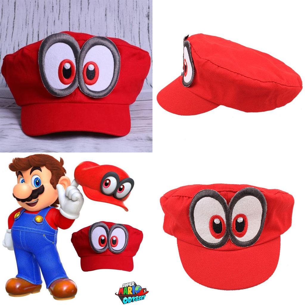 Cappellino Super Mario Odyssey Unisex Cappellino da Baseball Rosso Accessorio Costume Cosplay Per Adulti e Bambini