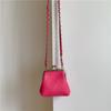 Lipstick clip mini bag, metal buckle chain bag, women's niche high-end messenger diamond bag