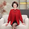 Middle-aged and Old Women's Knitted Cardigan, Mother-in-law Wedding Dress, Mother Autumn Sweater Two-piece Set
