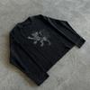 Felpa girocollo a maniche lunghe STREETRICH Y2K Vintage Punk Stampata Pullover T-shirt Base per Stratificazione Outfit Retrò Grintoso
