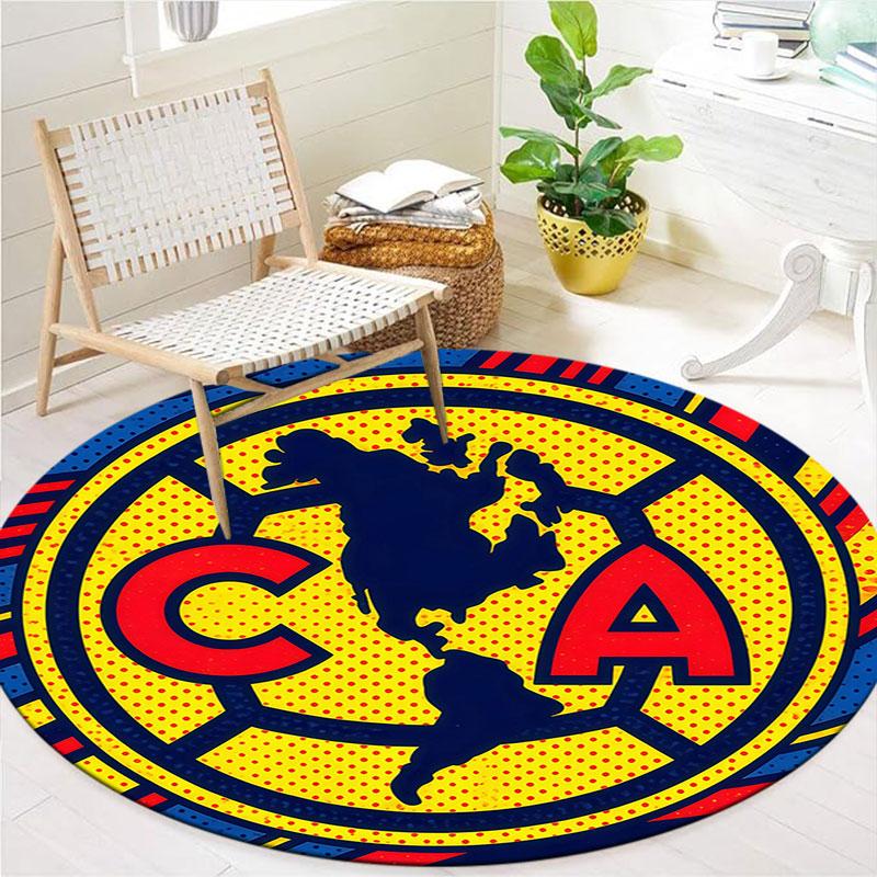 Club America Round Area Rug,Carpet Rug for Living Room Bedroom Sofa Playroom Decor,Non-slip Floor Mat